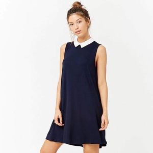Forever 21 navy shift dress with Peter Pan collar
